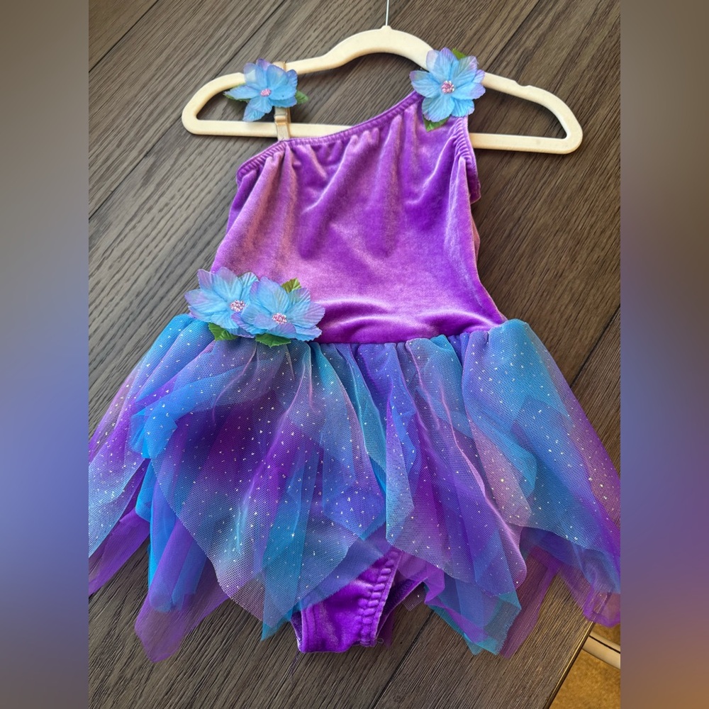 Purple and Blue Kids dance Fairy Costume